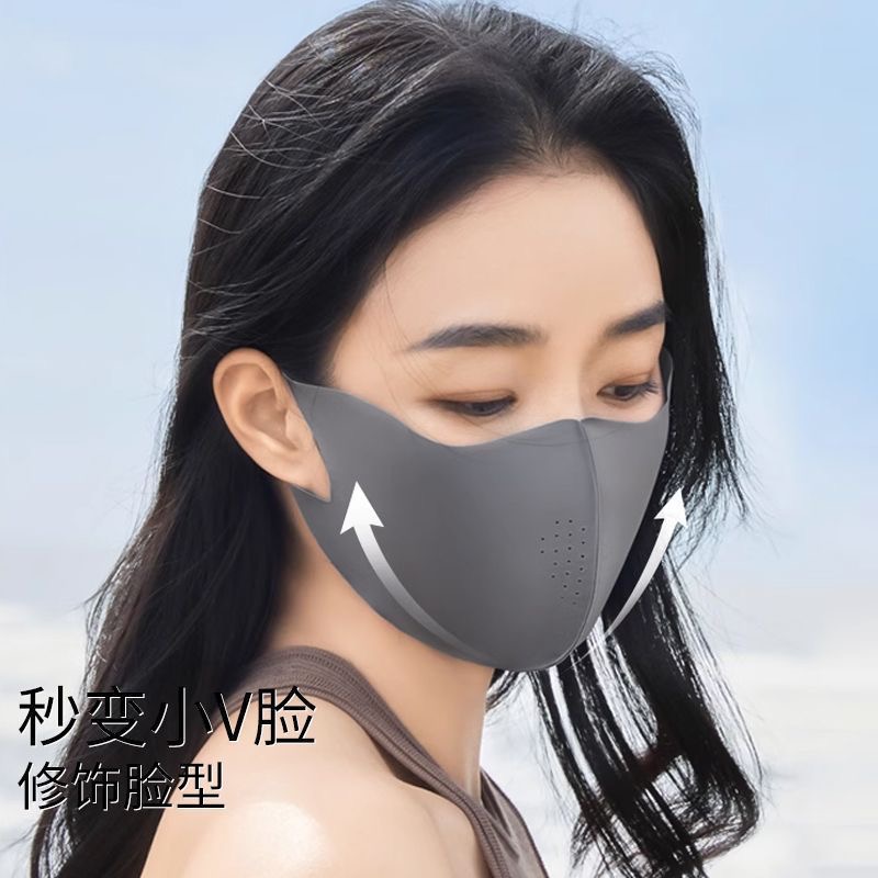 【玻尿酸口罩】夏季波点防晒冰袖送面罩学生长款欧若精灵风