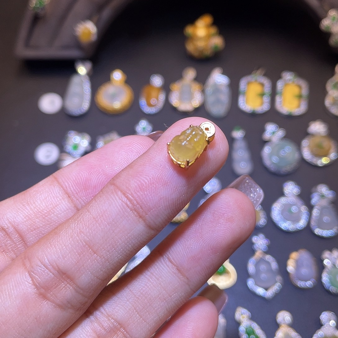 翡翠银S925镶嵌吊坠(不含链)