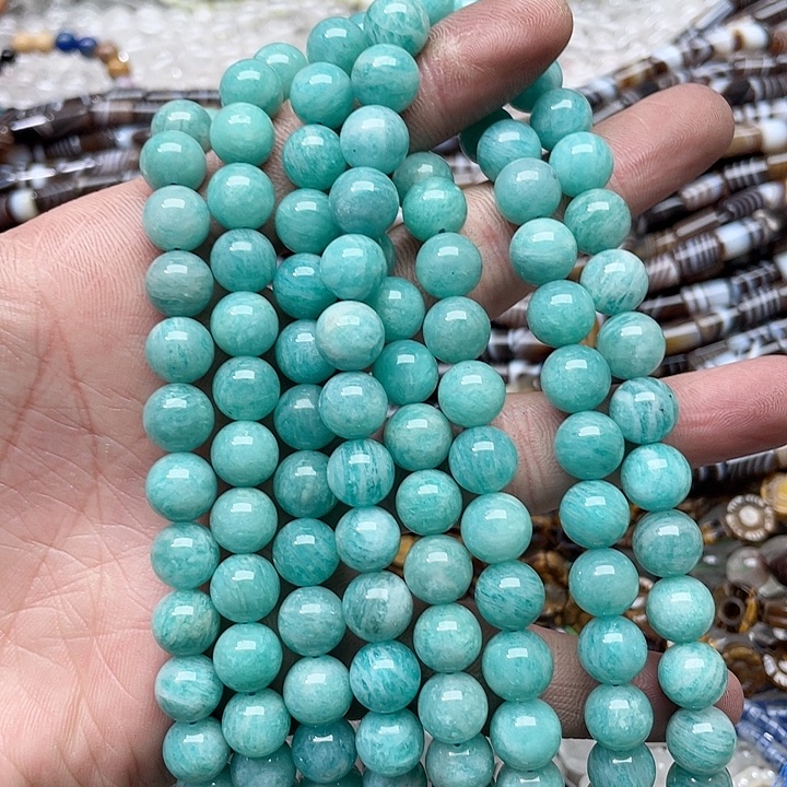 玛瑙/玉髓珠宝半成品合金一条10mm天河石