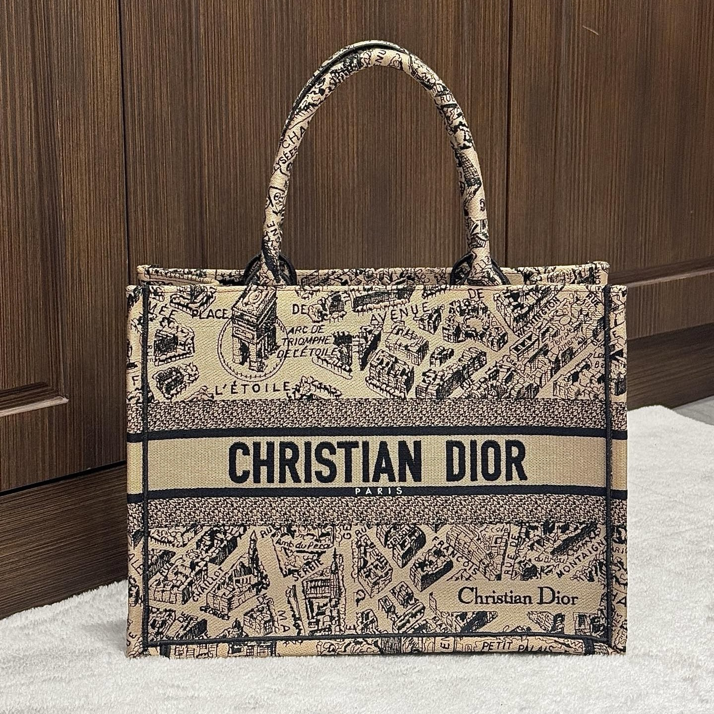 95新 DIOR/迪奥 巴黎地图 Book tote 中号手提包/二奢