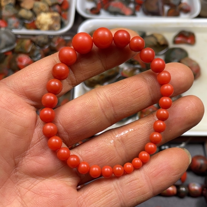 南红玛瑙手链合金