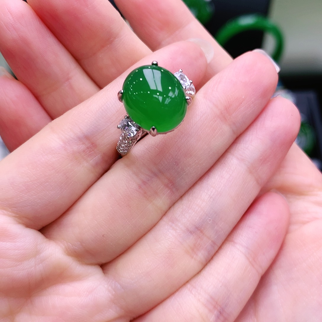 玛瑙/玉髓戒指银S925镶嵌简****