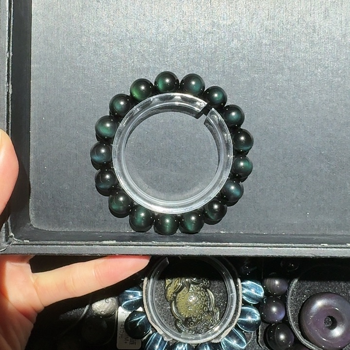 广***歌黑曜岩未镶嵌手链