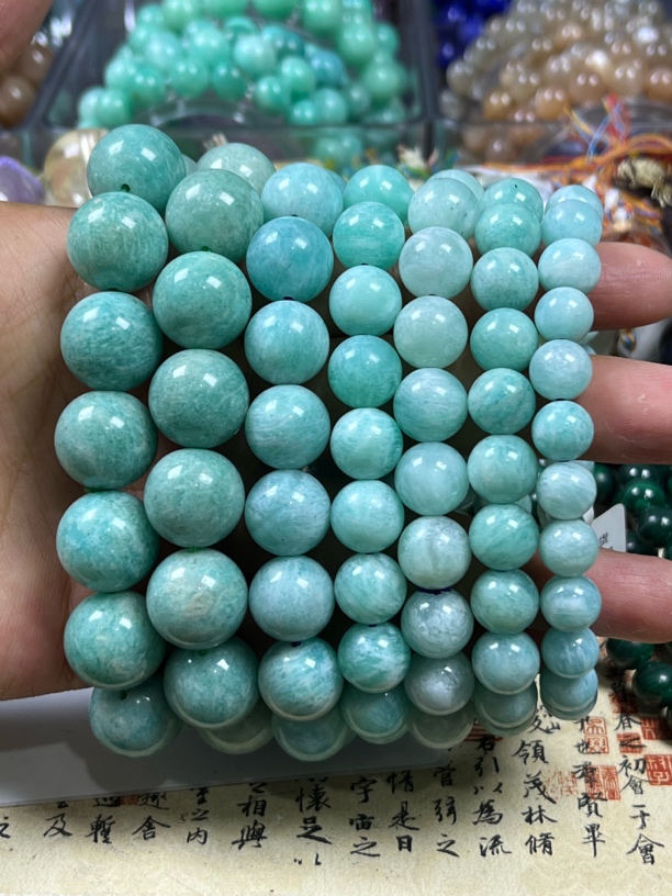 原矿天河石素圈手串（多样性发其一） A75