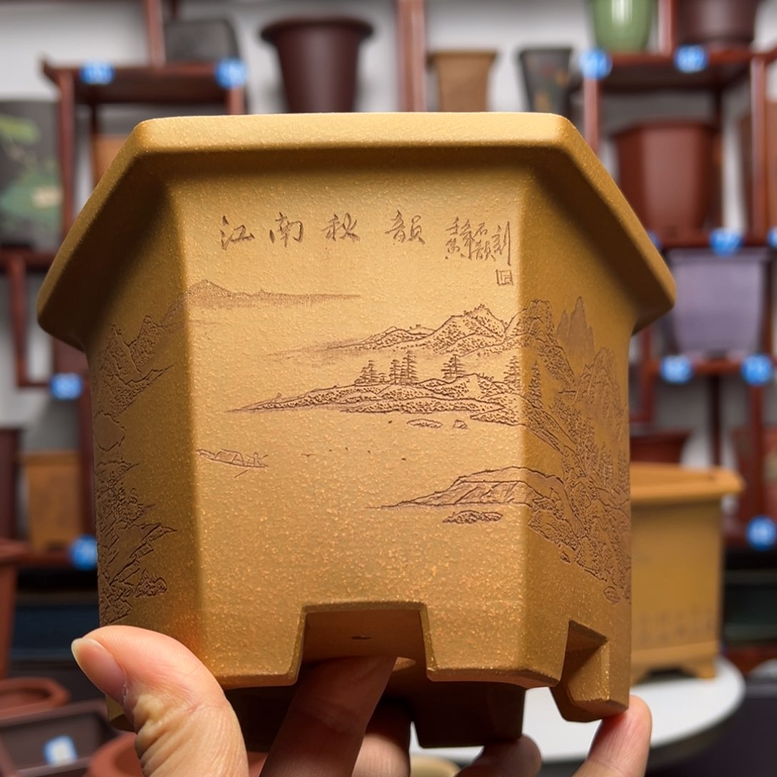 紫砂花盆A****y六方花盆