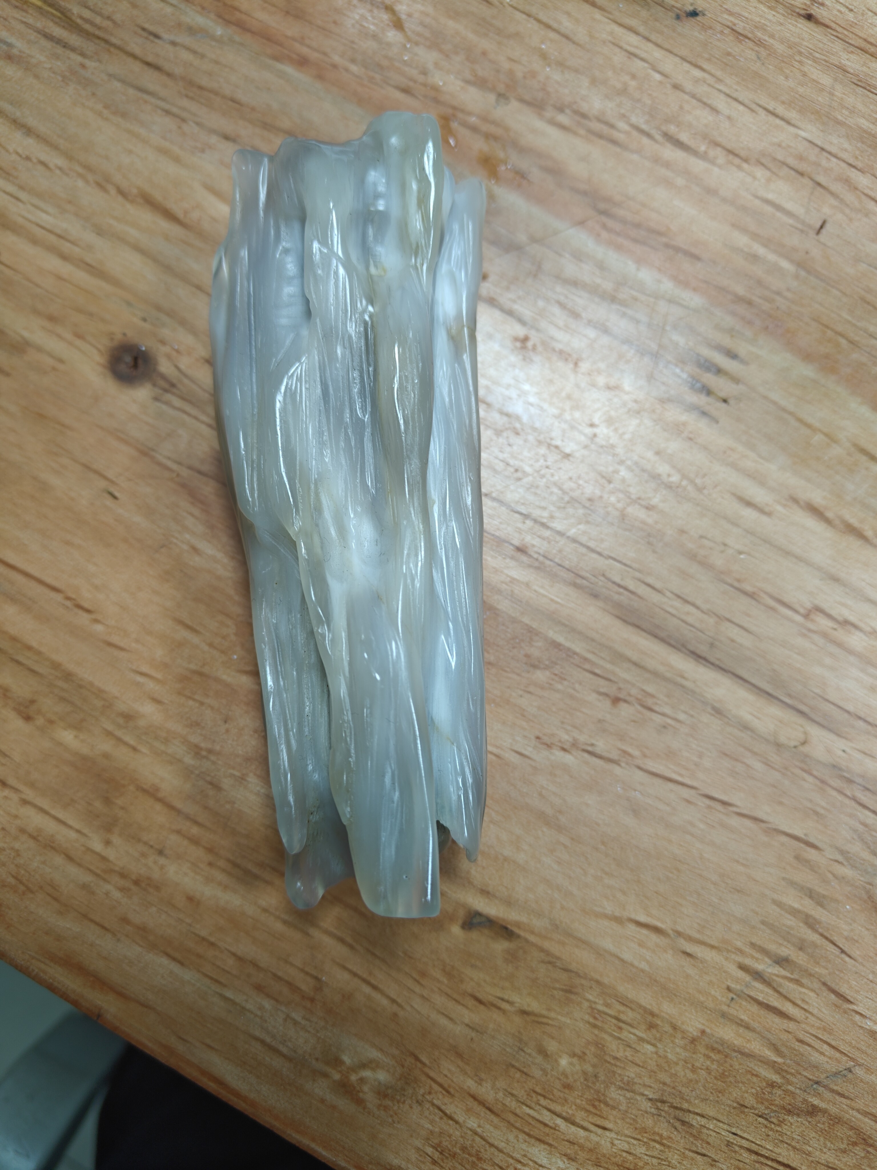 白冰手把件树化玉