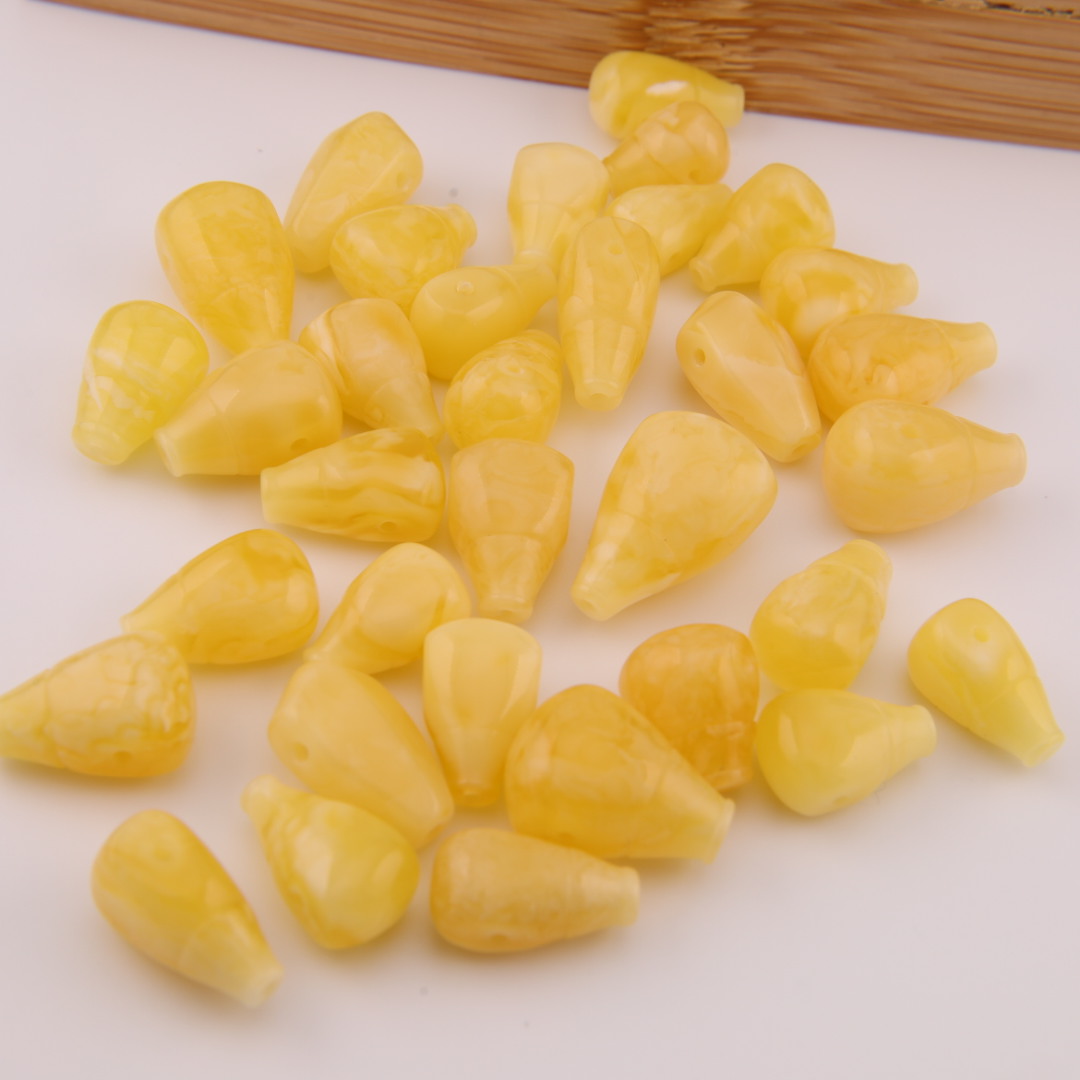 天然俄料原矿鸡油黄蜜蜡三通文玩配饰DIY百搭手持佛珠配件