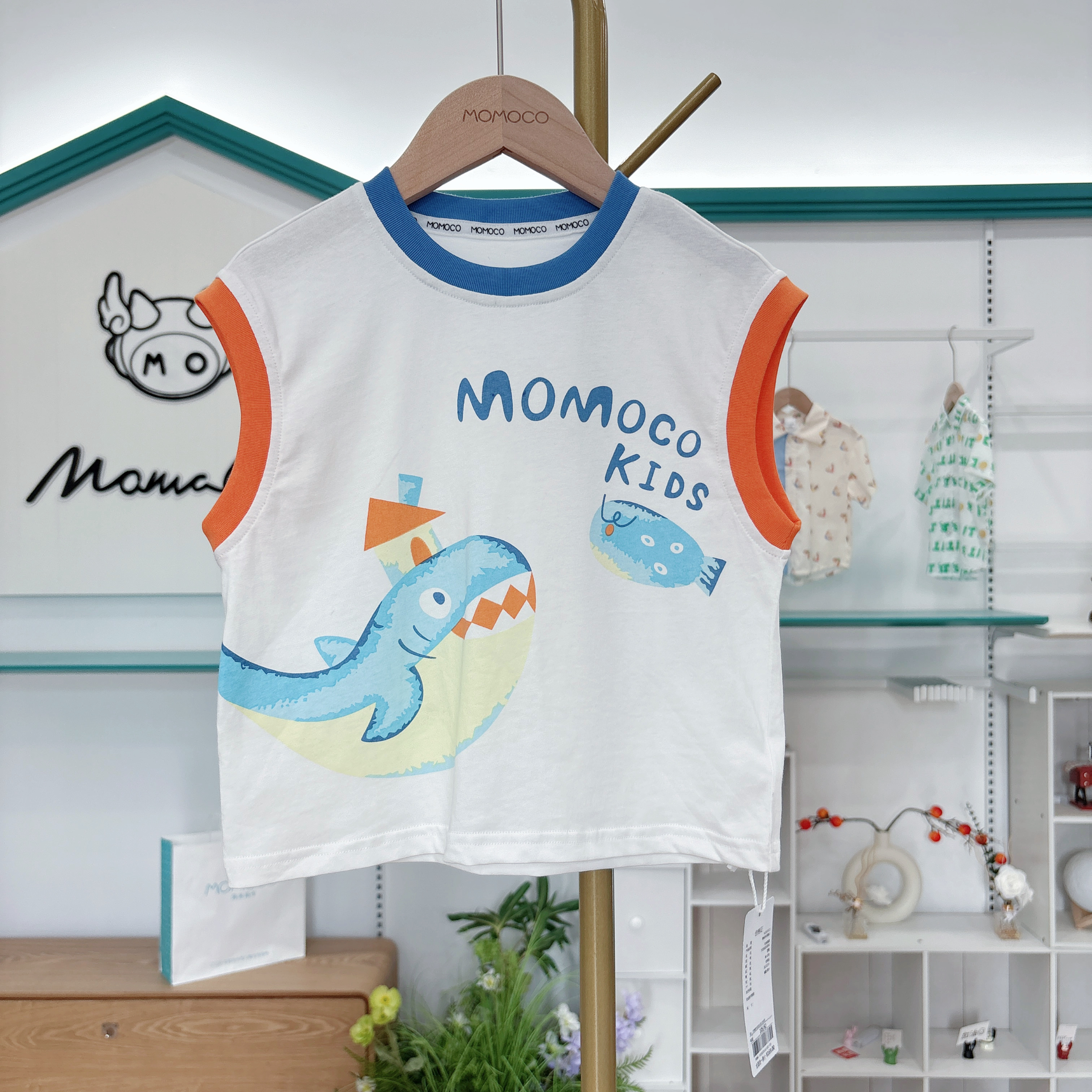 MOMOCO玛米玛卡夏季新款儿童韩系小鲸鱼背心77230233051