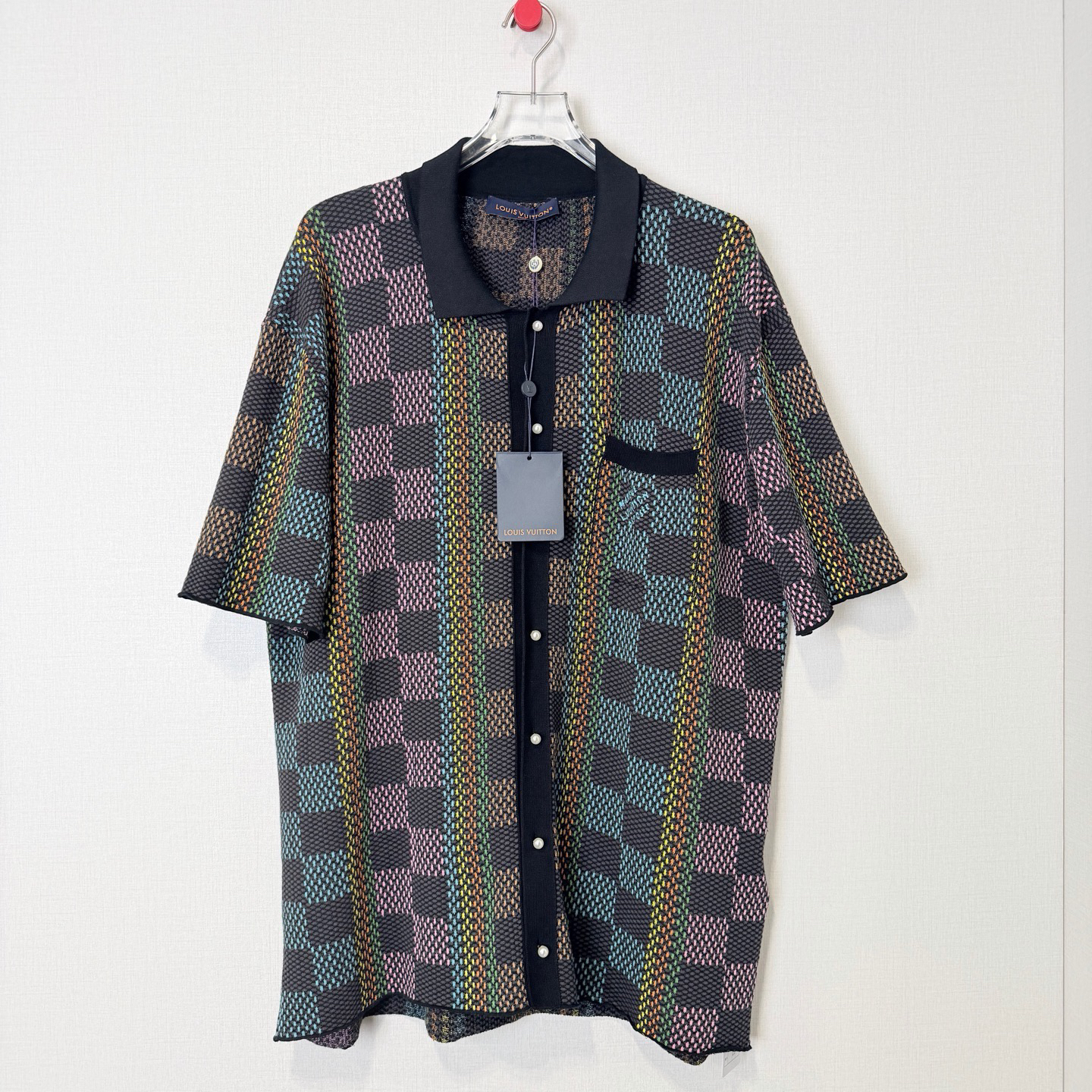 未使用 LouisVuitton/路易威登 菲董棋盘格针织短袖/XL/编号12168