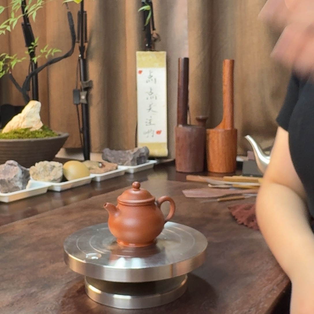 原矿朱泥小潘壶半手工