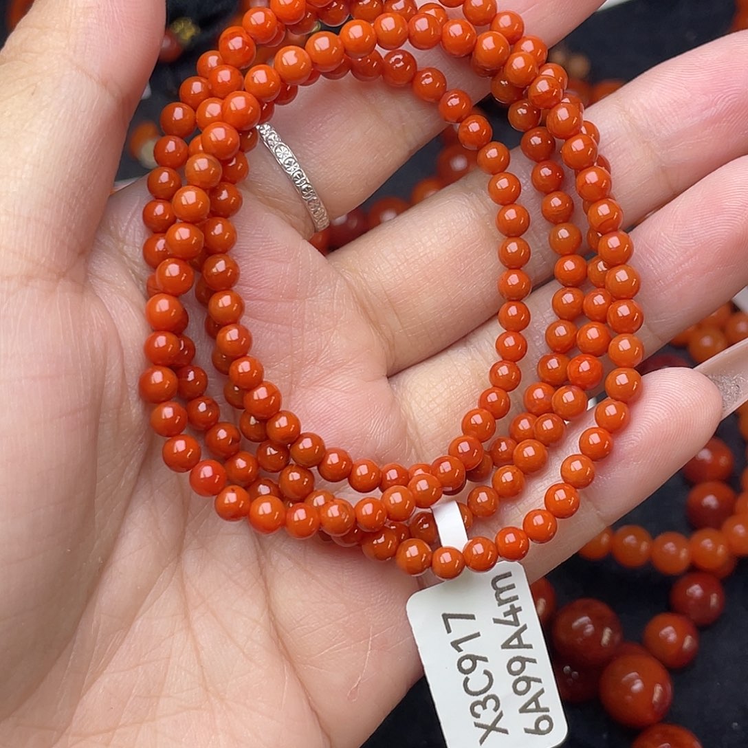 南红玛瑙未镶嵌多圈原矿南红满色满肉多圈卡4