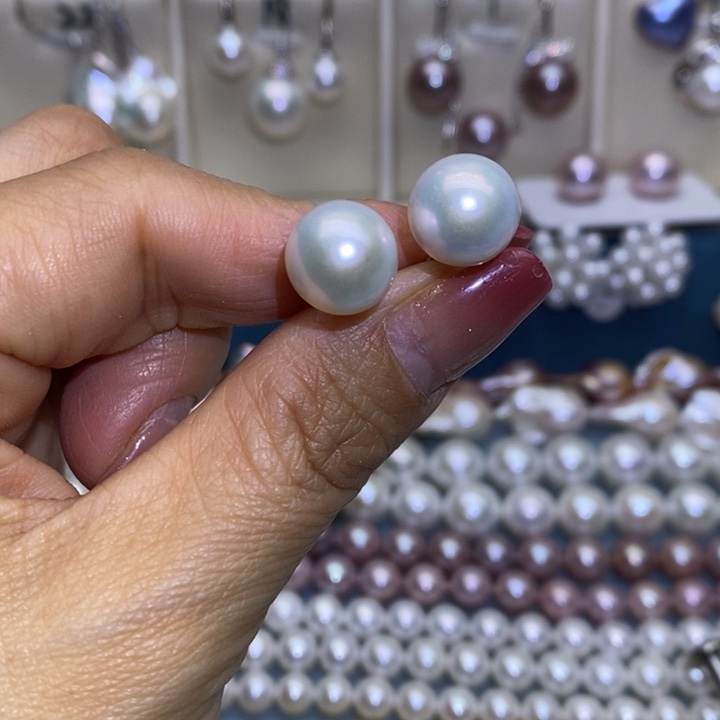 耳饰淡水珍珠银S925镶嵌