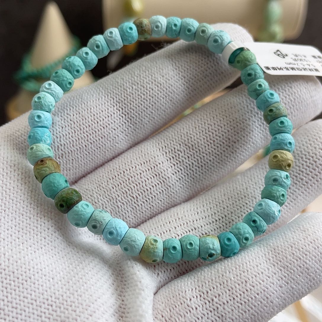 绿松石未镶嵌炫彩星球大肠卡5.4-5.7