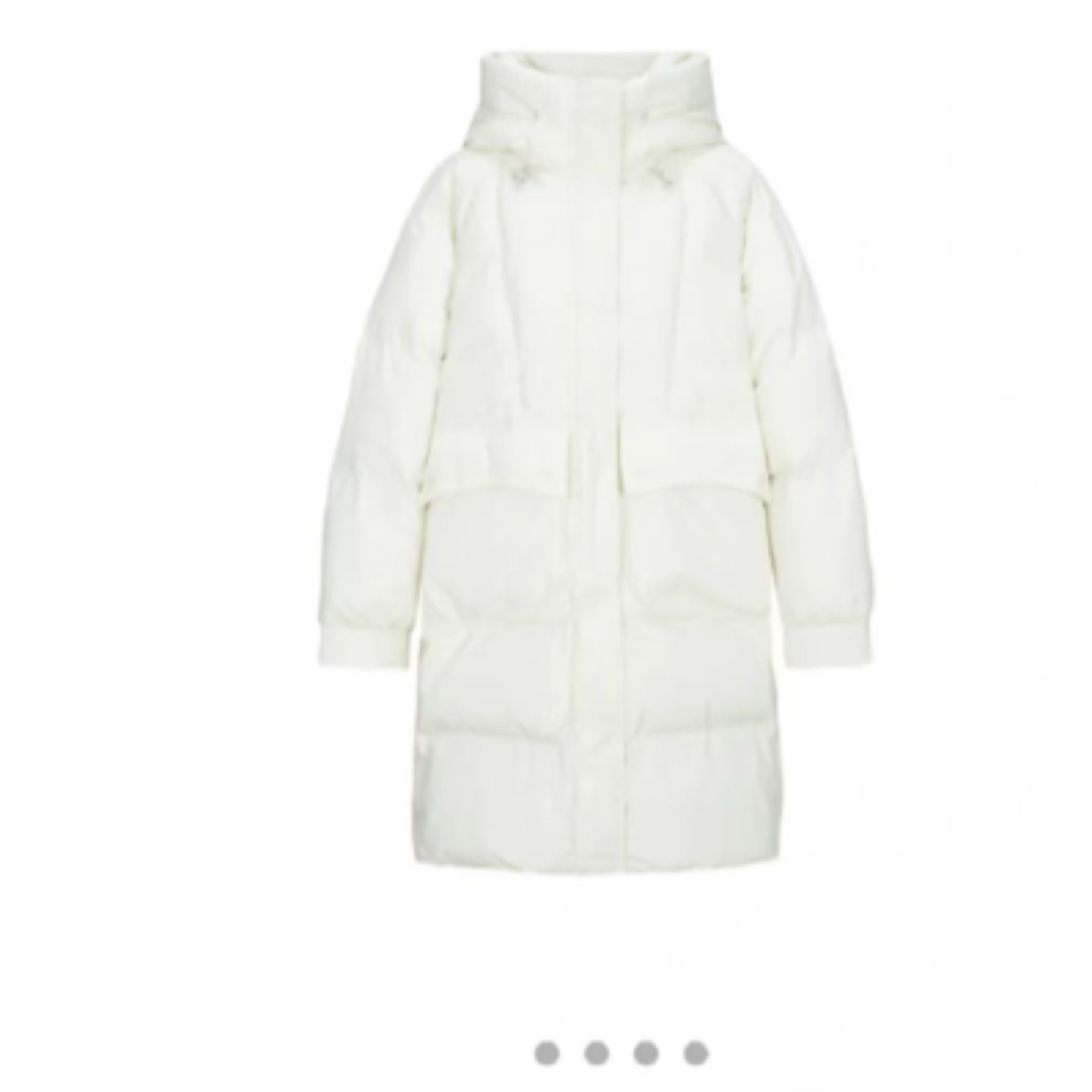 连帽长款羽绒服白色码齐