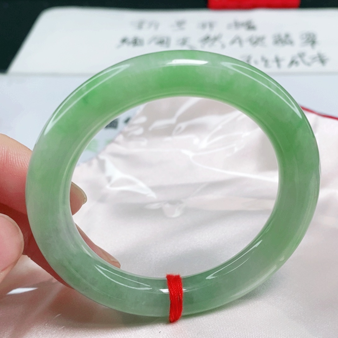 未镶嵌手镯翡翠53圈口圆条新货
