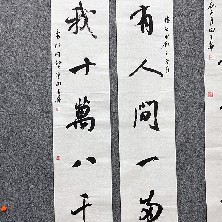 回金华老师作品总有人间一两风138×23厘米×2