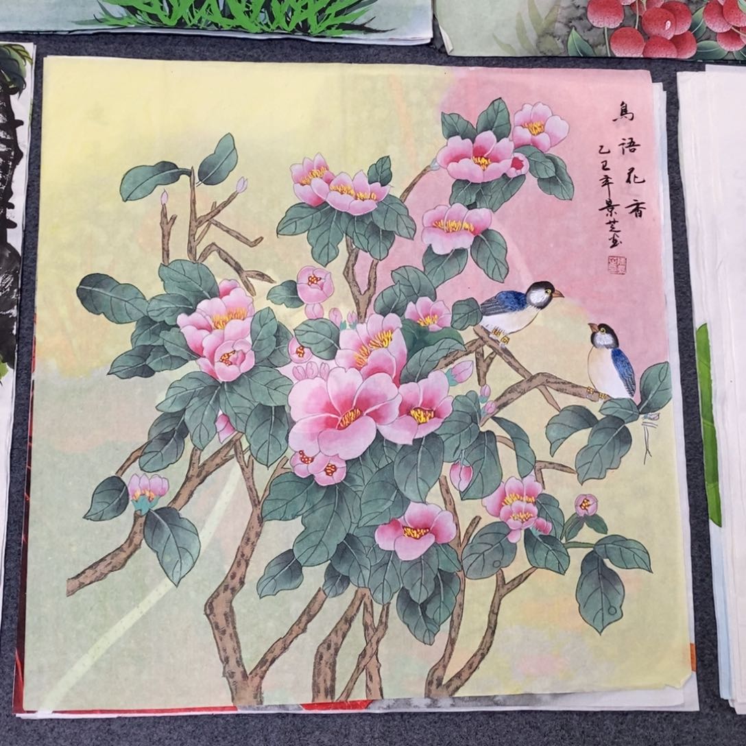 国画尺寸68✖️68斗方手绘工笔画