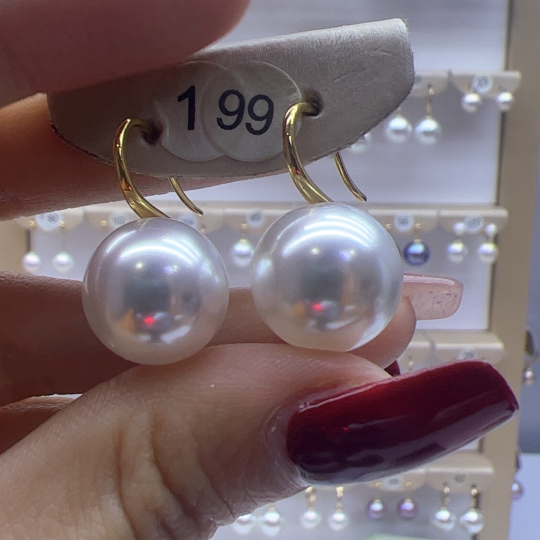 淡水珍珠耳饰18K金镶嵌