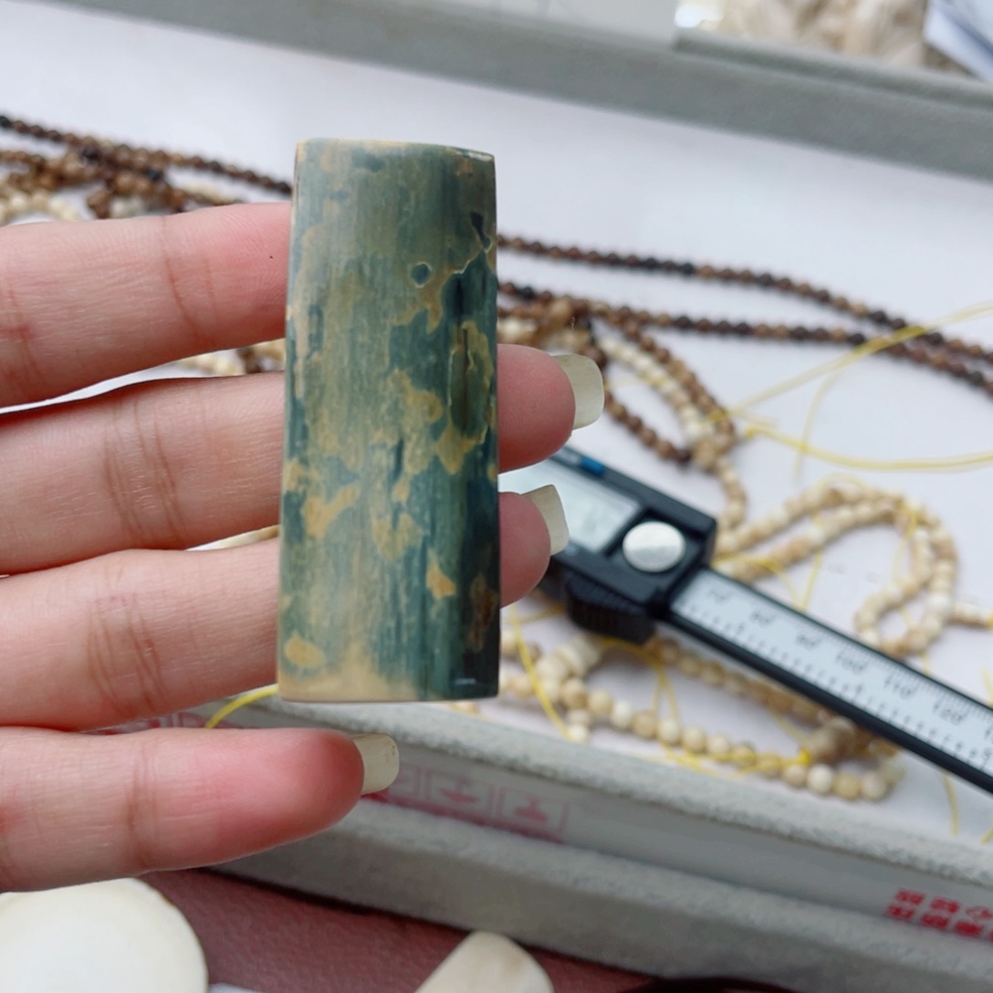 柏香籽/百香籽吊坠猛犸牙蓝皮无事牌吊坠微瑕