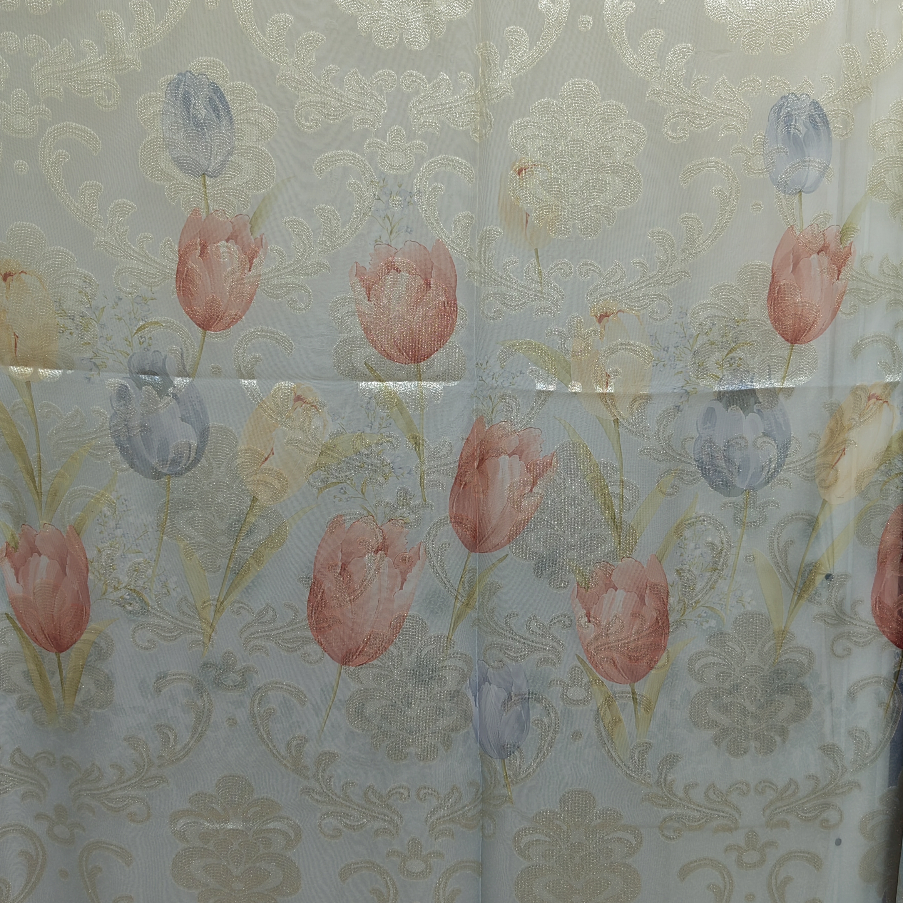 00792 窗帘纱挂钩款成品阳台5d印花奢华窗纱宽6米高2.7米免费对开