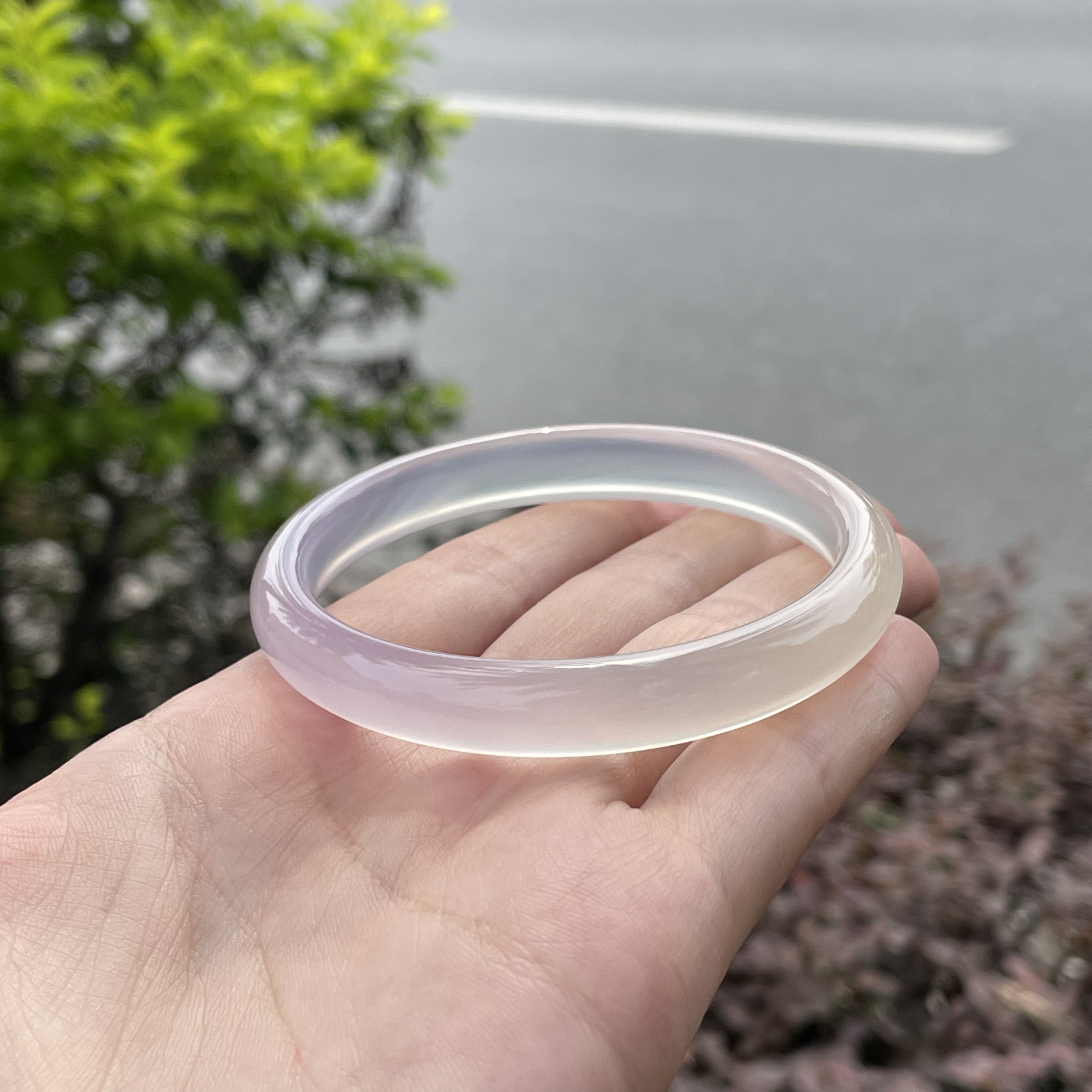 圈口58+正圈紫罗兰半山水飘纹-玛瑙
