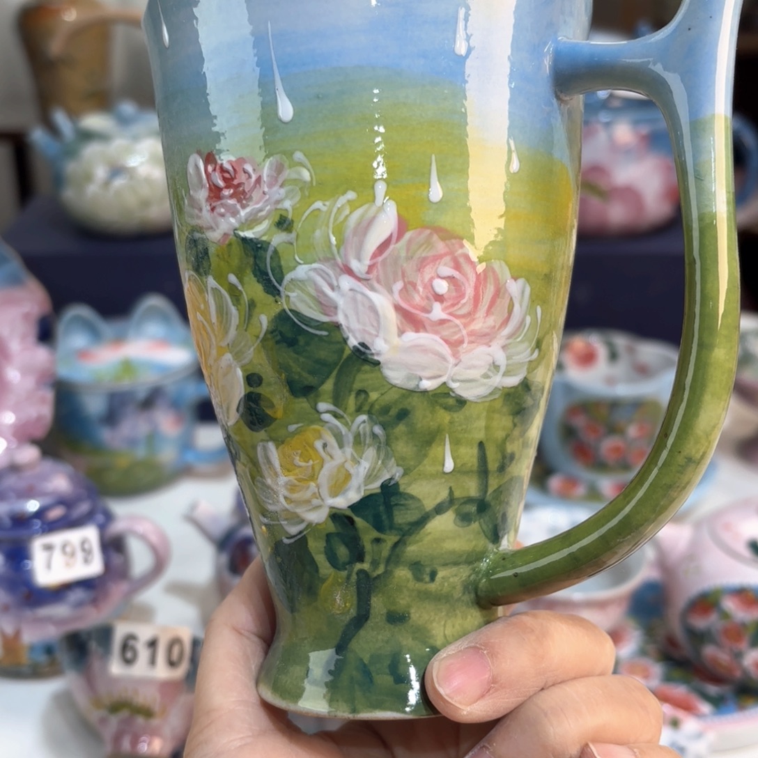 景德镇手绘高温釉下彩陶瓷茶具