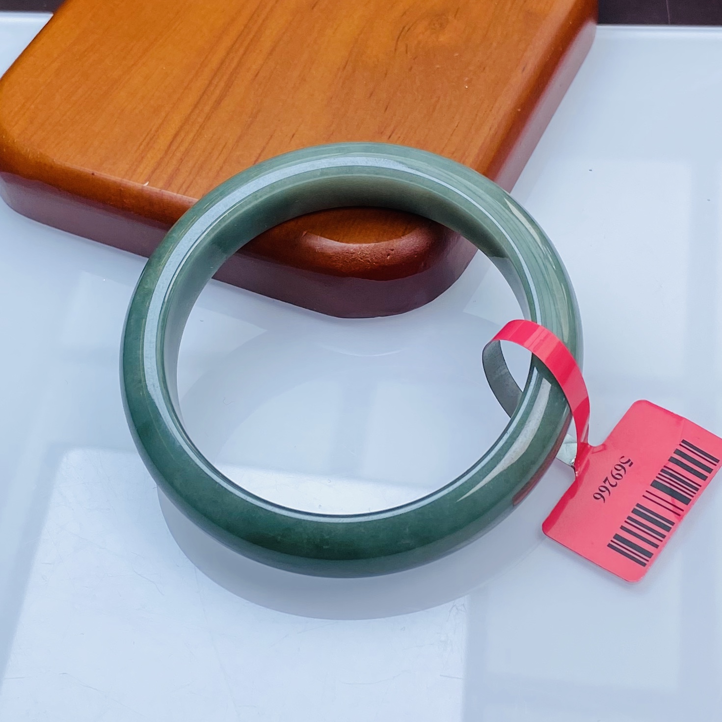  【秋姐翡翠】天然A货翡翠手镯57.5圈&W2-9