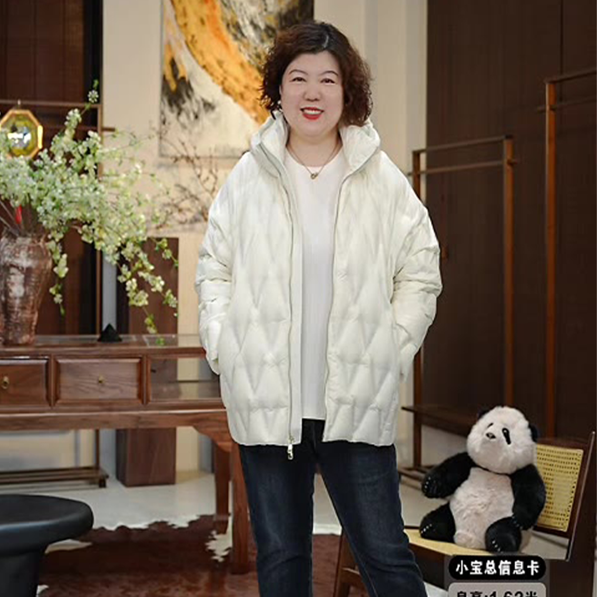 金雀绫【等雪来】设计师连帽95白鹅绒加宽加大羽绒服SZA4YW685