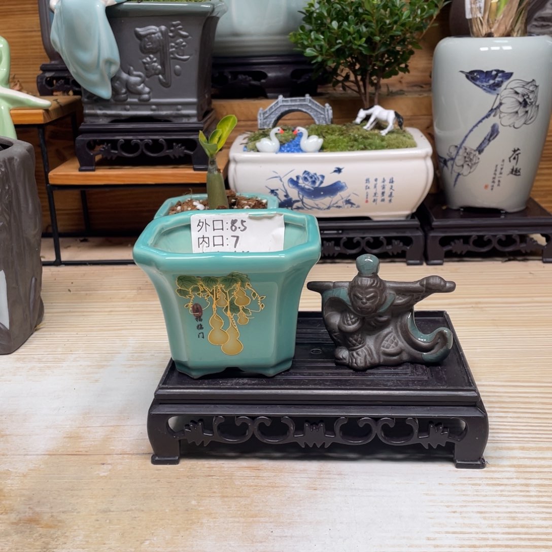 紫砂花盆陶瓷艺术花盆 陶瓷