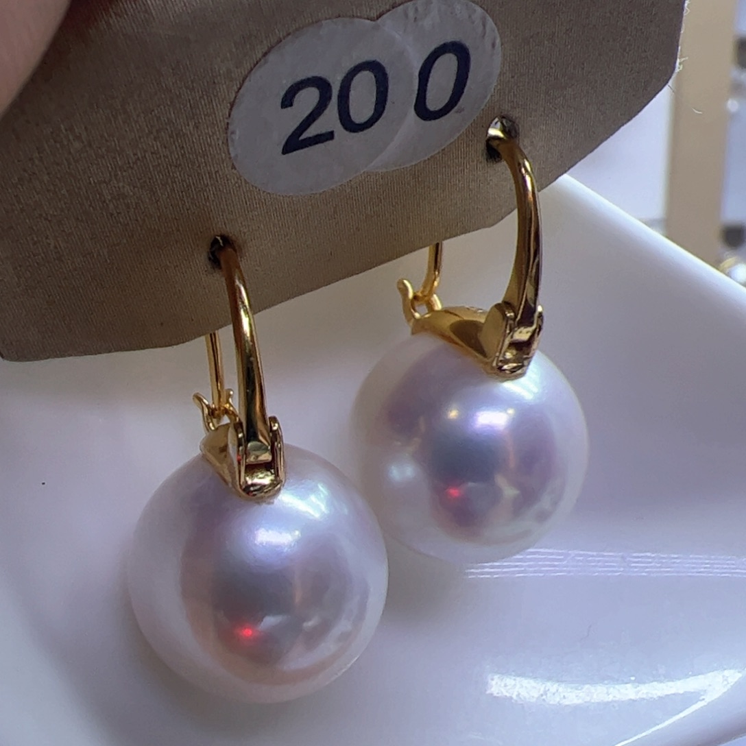 淡水珍珠耳饰银S925镶嵌