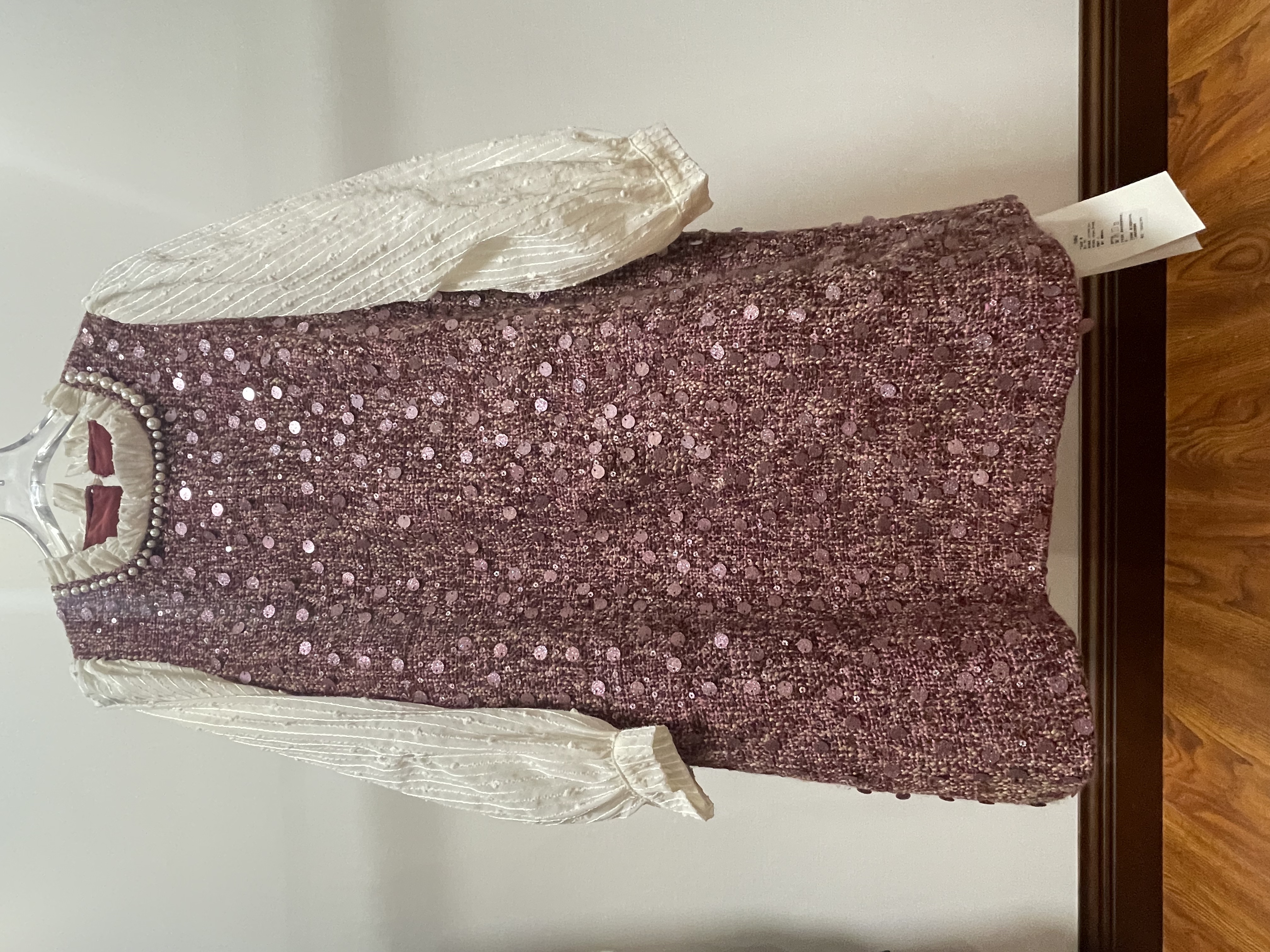 小香风假两件长袖连衣裙女宽松显瘦气质拼接连衣裙