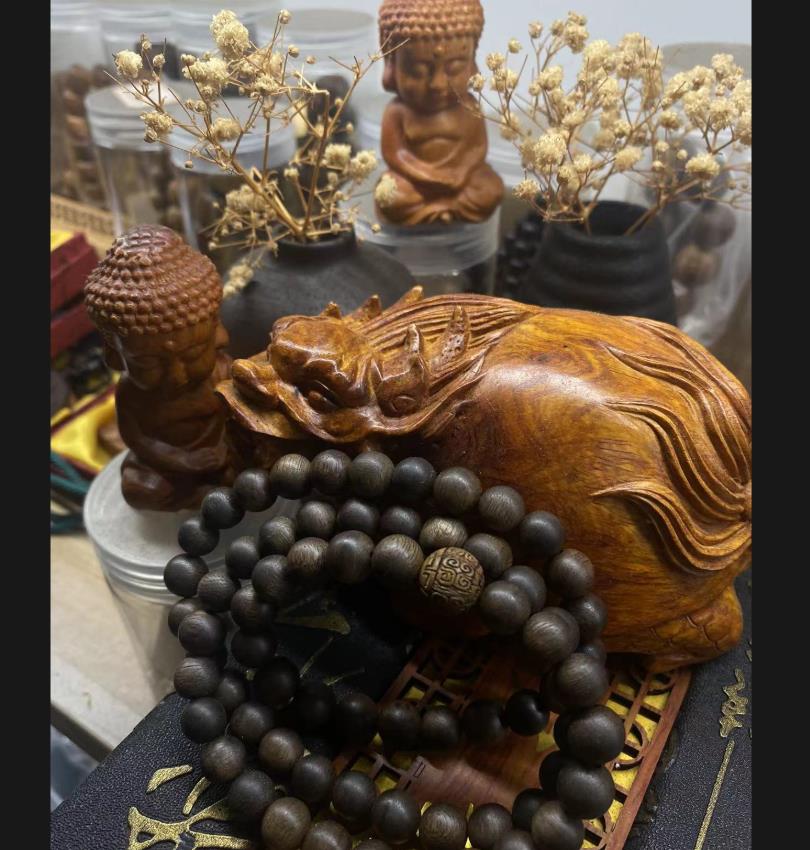 带三圈8mm*75设计款/老料香手工制作/创意DIY手工穿珠！