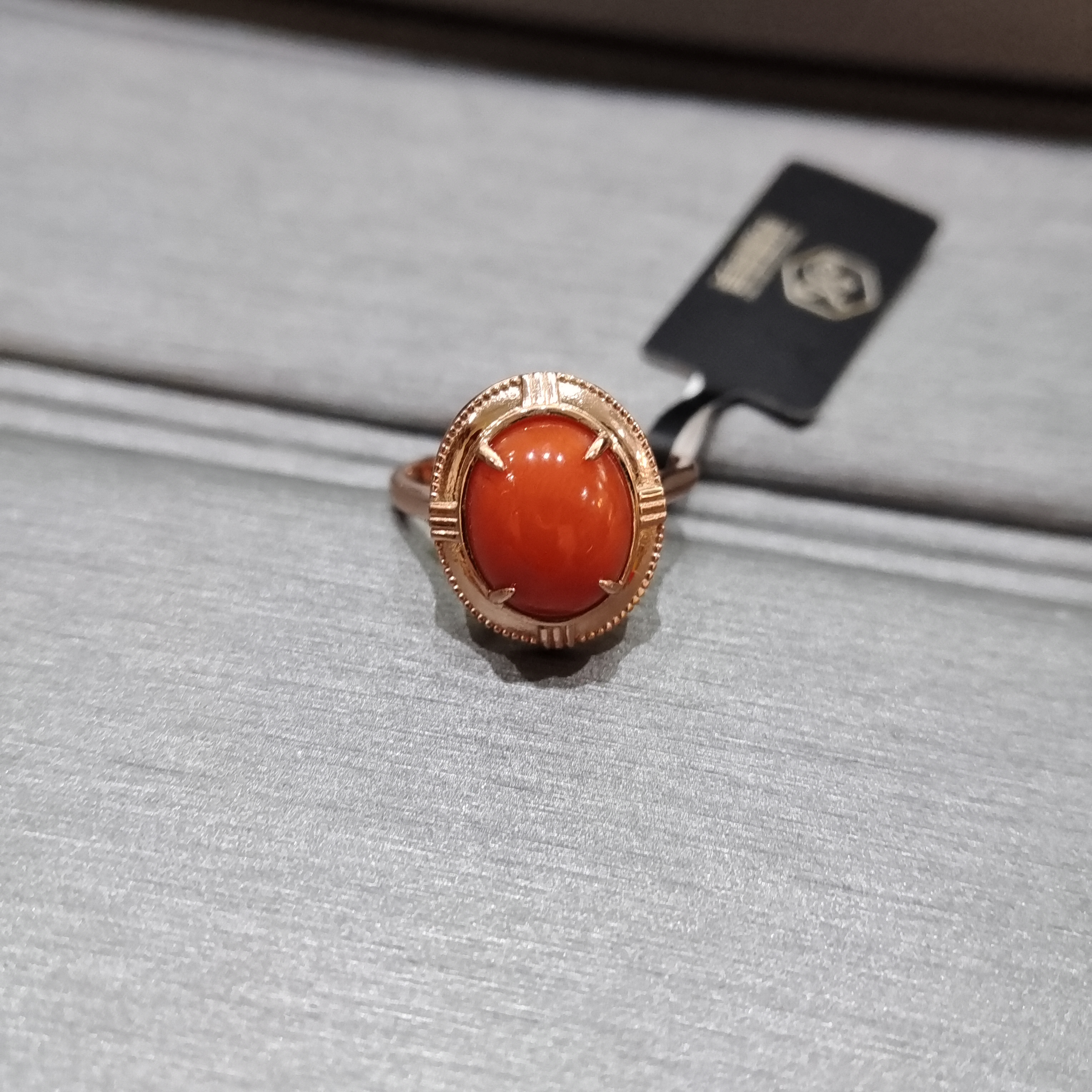 天然珊瑚戒指 简单时尚百搭