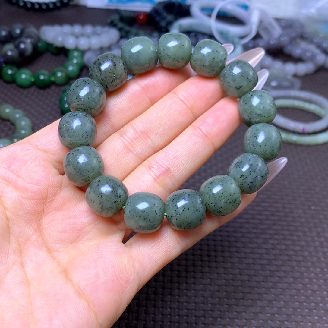 和田玉未镶嵌手串卡14