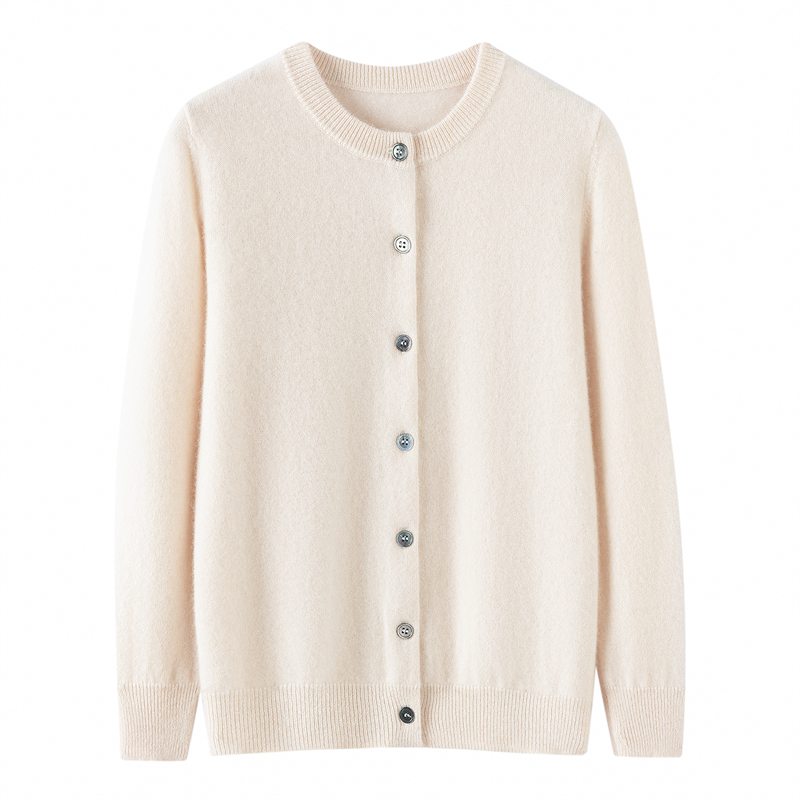 儿童100%纯山羊绒开衫男童秋冬圆领中大童外套高端针织女童毛衣