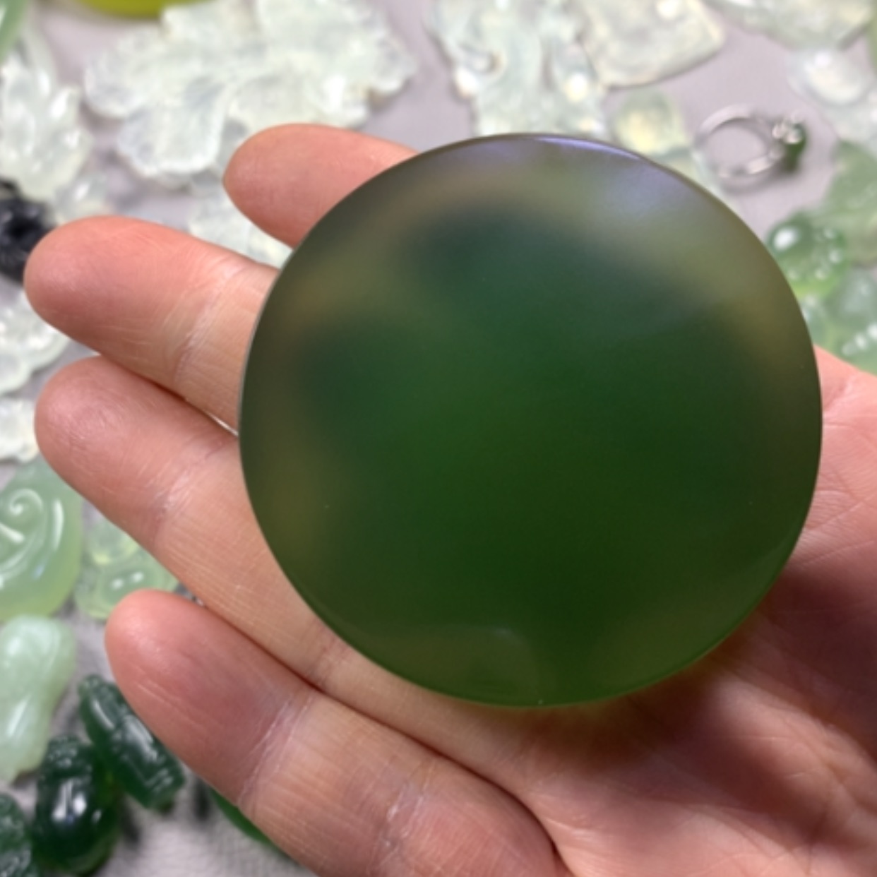 【闪购商品】蛇纹石玉未镶嵌2025新款岫玉深****5