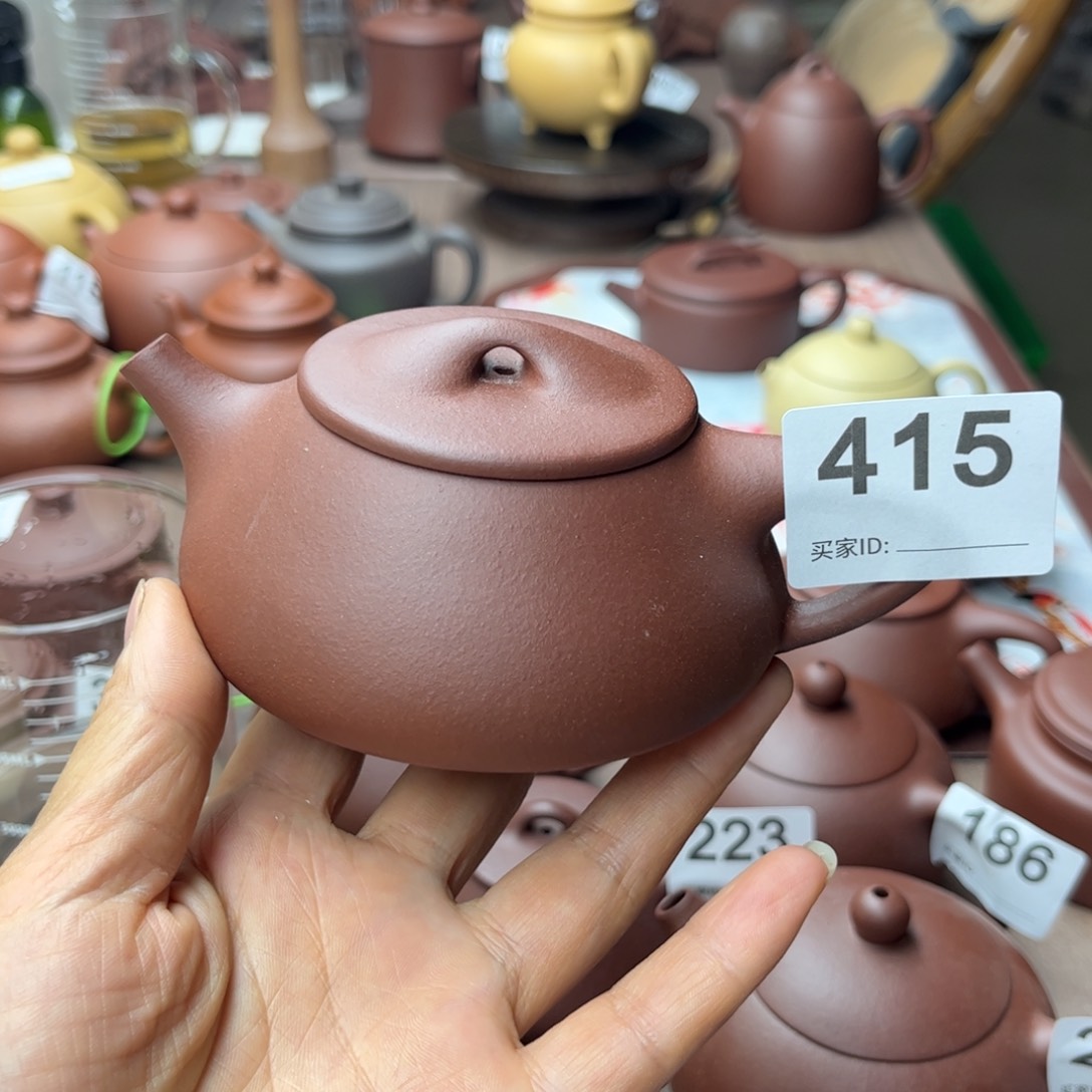 紫砂茶壶紫泥半手瑕疵190cc