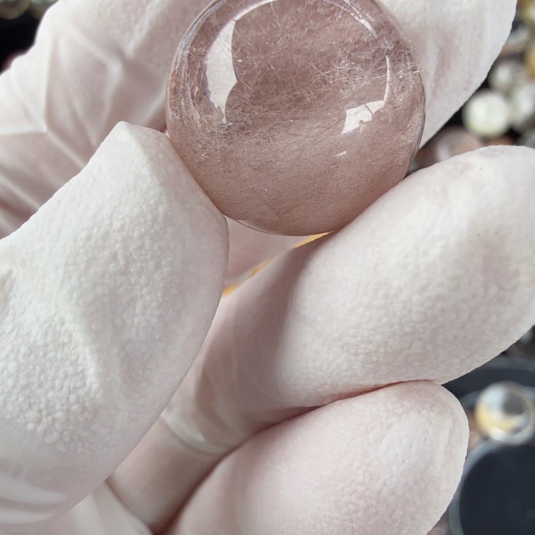 兔毛16mm打孔定制不退换未镶嵌水晶琪**七