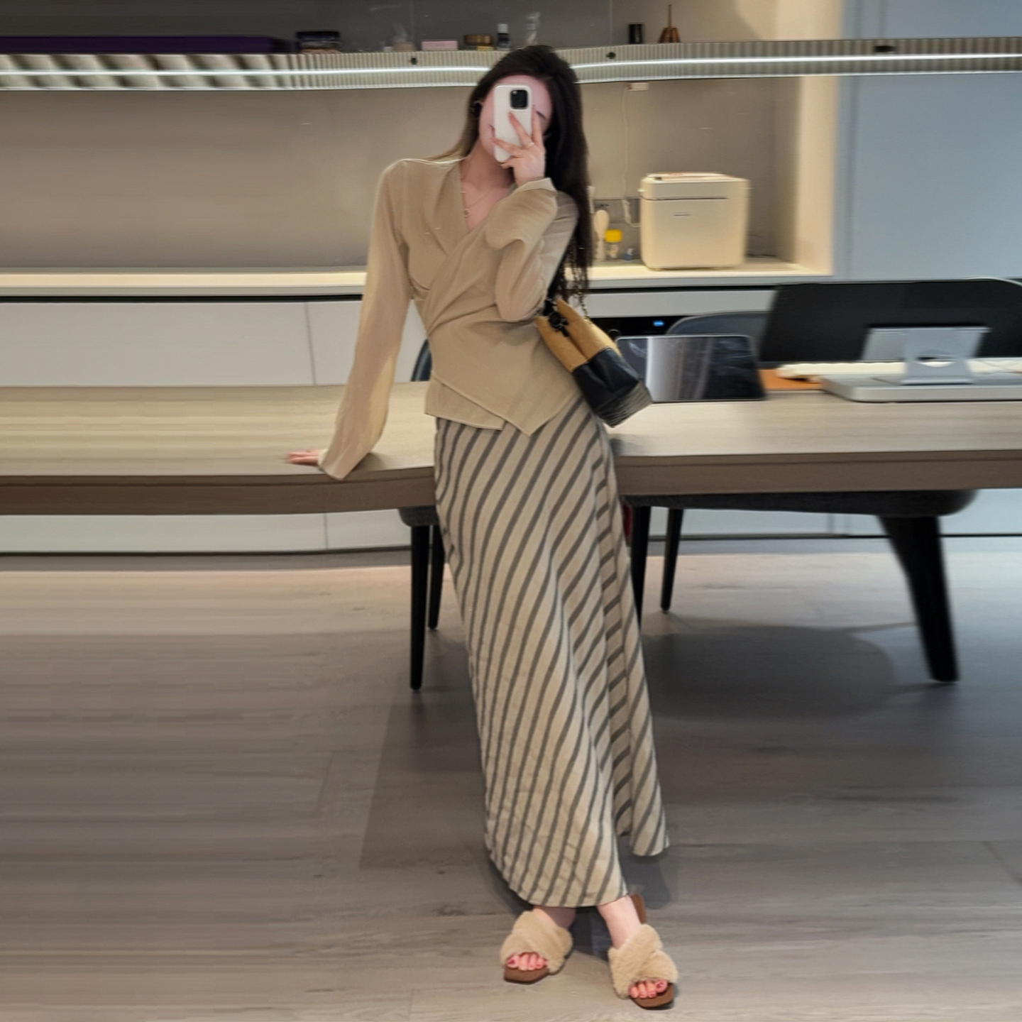 韩系一整套深冬穿搭连衣裙子女秋2025新款两件套装初冬7363