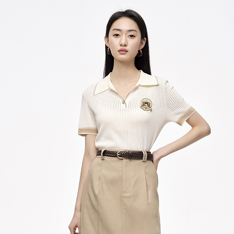 【直播专享】商场同款夏季新品清凉天麻丝针织衫NDY4B42573