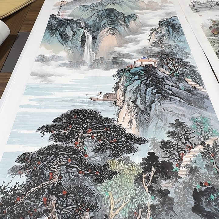 国画清流映劲松 8平尺