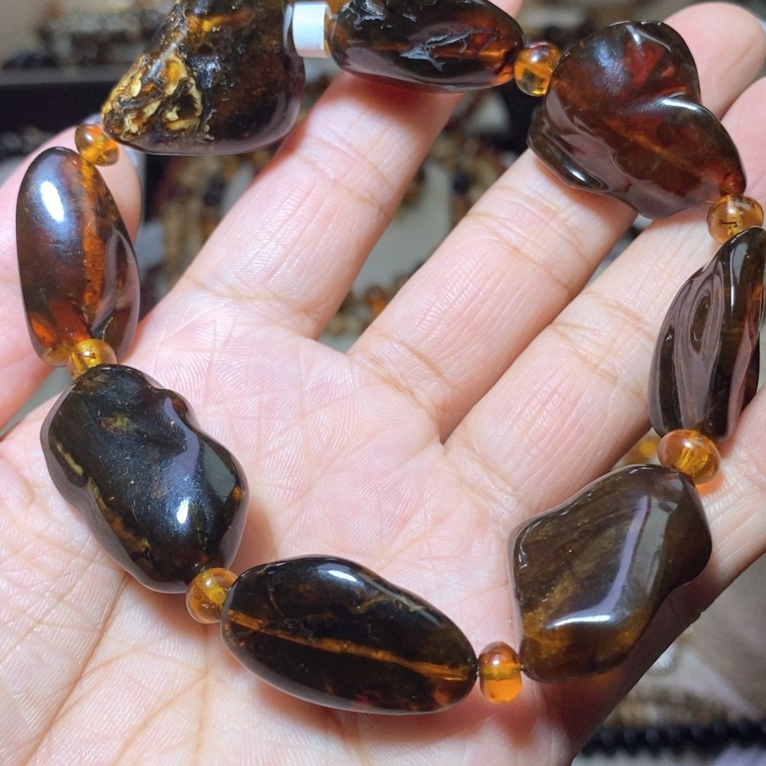 未镶嵌琥珀裸石花蜡随形