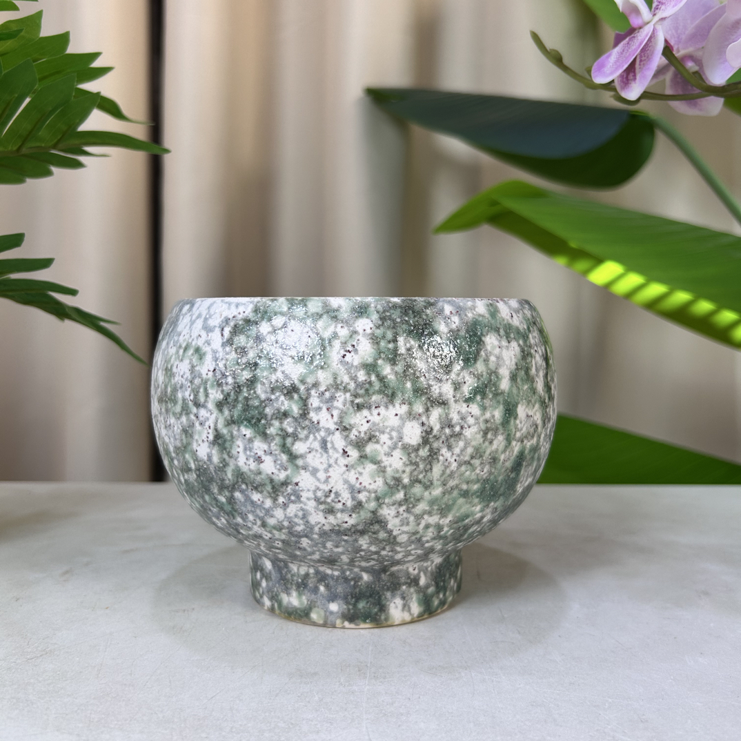 C228口13.5高12手工沙彩创意球形花盆适合蝴蝶兰绿植室内外花卉