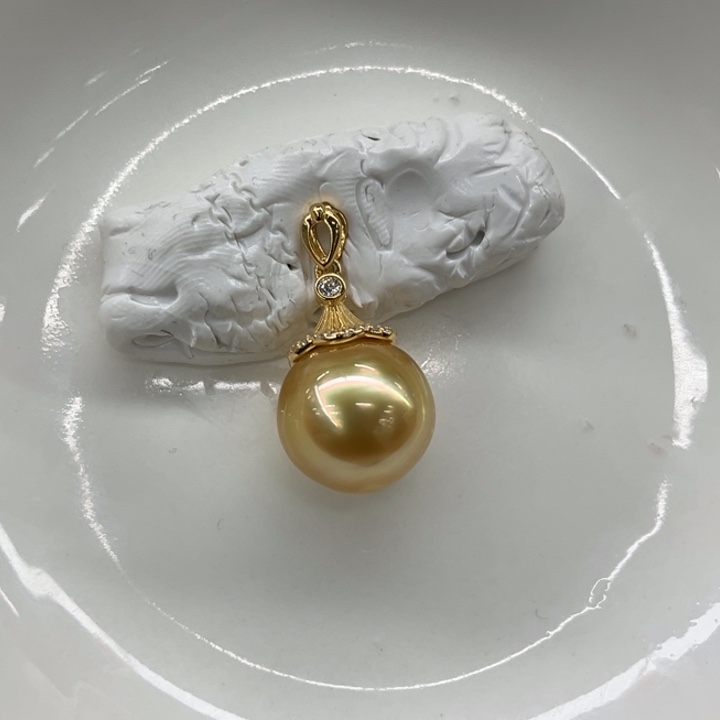 银S925镶嵌吊坠(不含链)海水珍珠13-14m