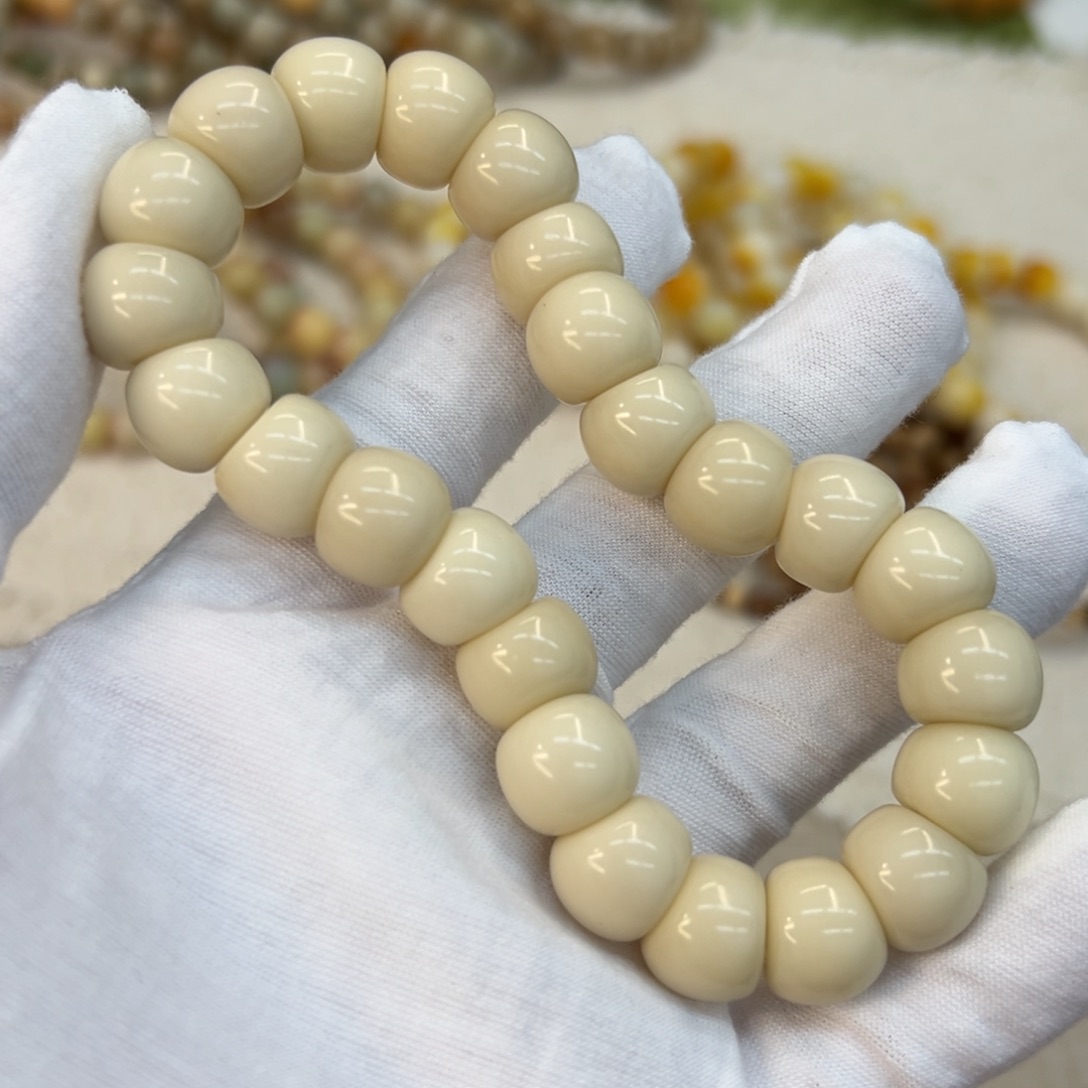 菩提根/象牙果吊坠13骨瓷白大肠水磨