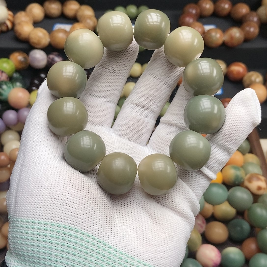 菩提根/象牙果吊坠21mm青苹果