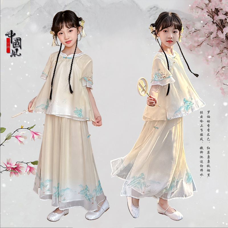 女童夏装汉服套装裙2025夏季新款大童新中式儿童两件套5262902103
