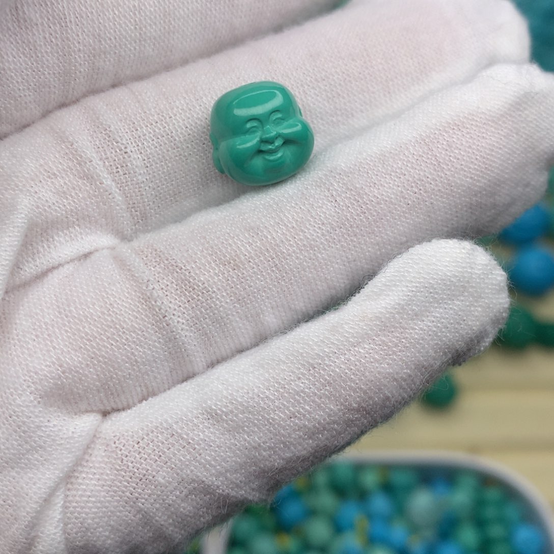 高瓷绿弥勒佛尺寸10