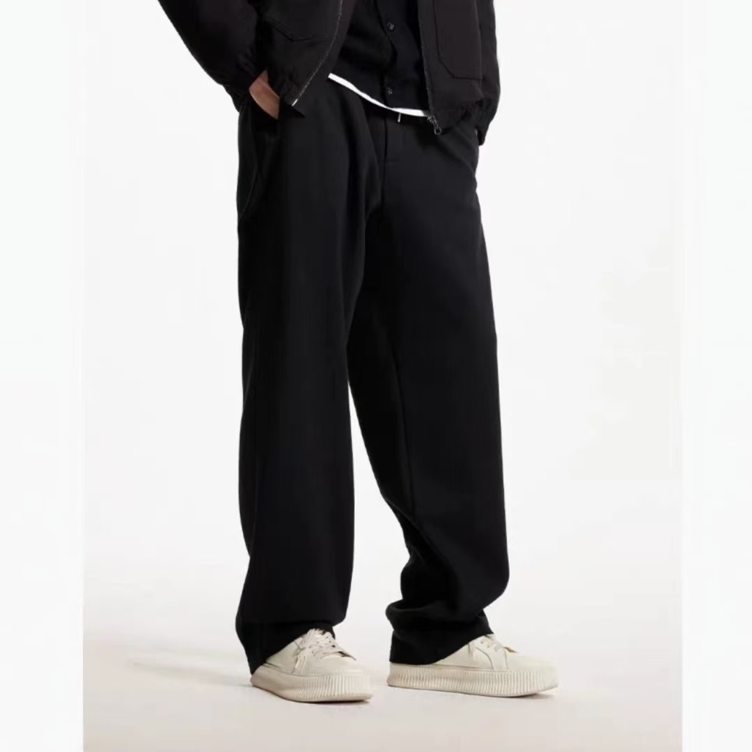 J038-三楼打包台 秋冬莫代尔时尚百搭舒适直筒纯色休闲裤男女同款