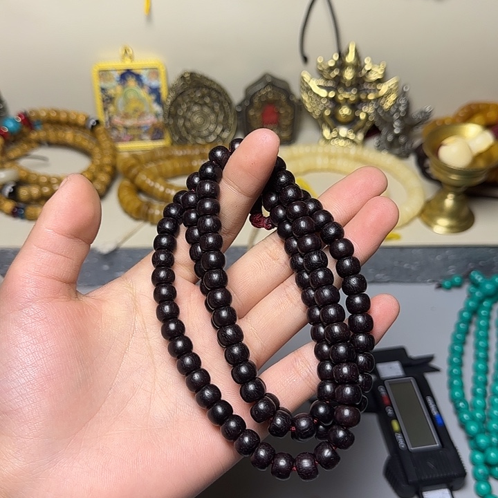 孤***者非金属小叶紫牛骨念珠大尺寸
